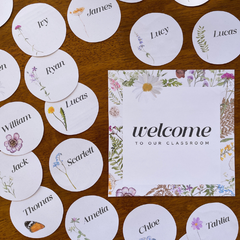 Editable Classroom Door Display | Bulletin Board Kit Welcome Display | COTTAGECORE