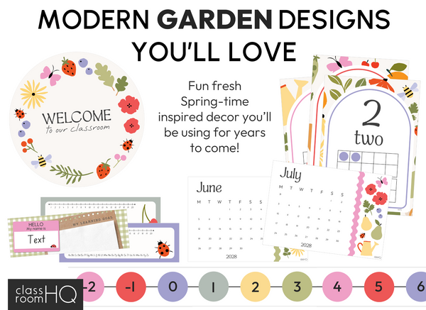 SPRING GARDEN Classroom Decor GROWING Bundle | Modern Pastel Spring Garden Theme