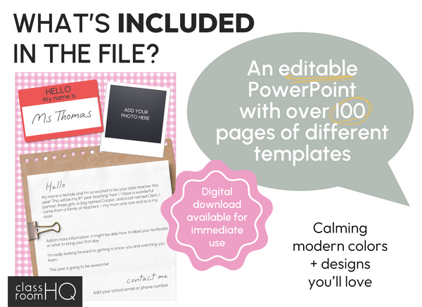 SPRING GARDEN Meet the Teacher Templates