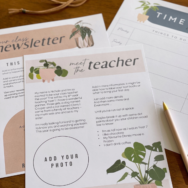 PLANT LIFE Meet the Teacher + Class Newsletter Templates