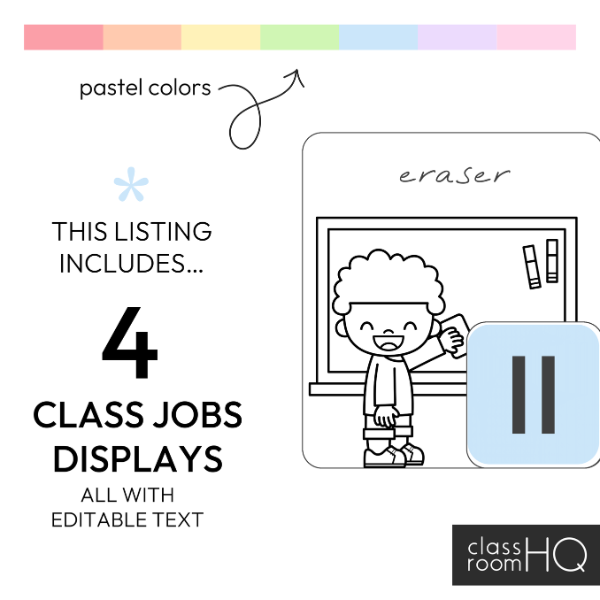 OVER THE RAINBOW Classroom Jobs
