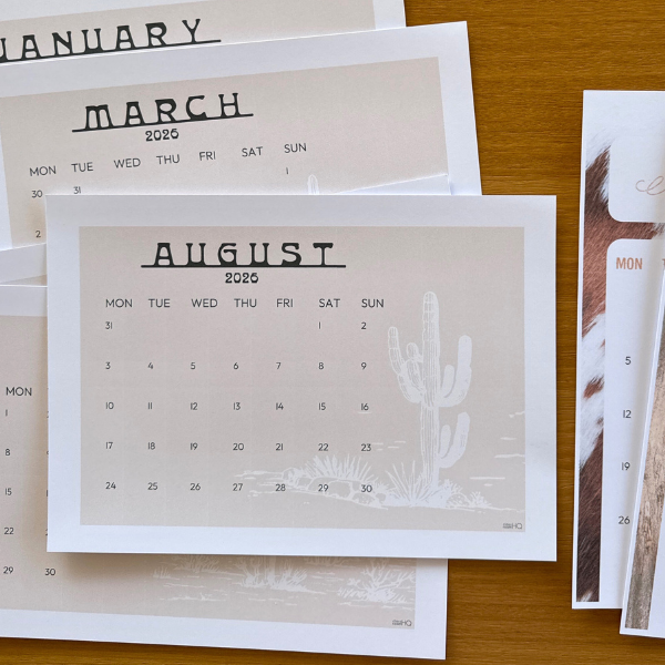 BOHO RANCH Simple Calendar