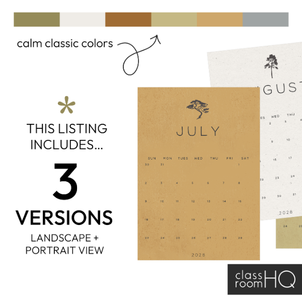 Woodland Forest INTO THE WOODS Simple Calendar