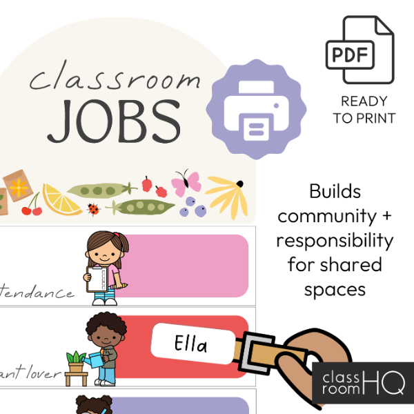 SPRING GARDEN Classroom Jobs