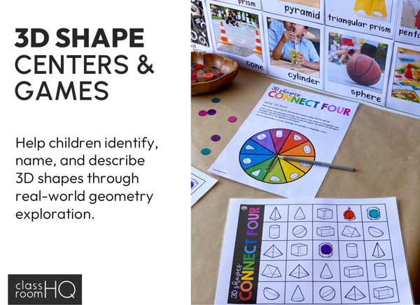 3D Shapes Activities Bundle | Math Centres, Games & Geometry Tasks K-2