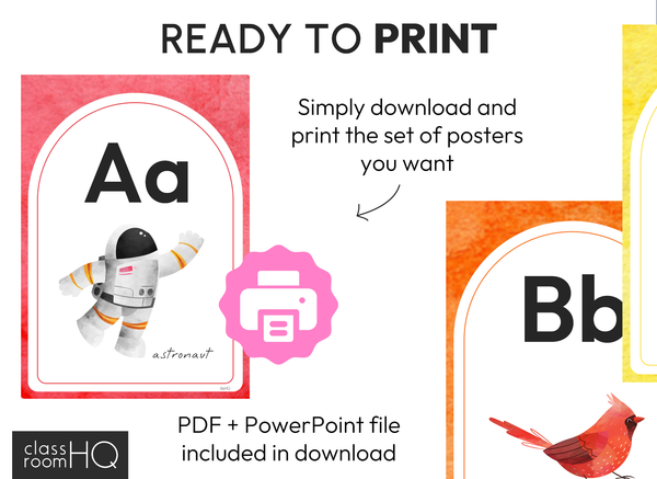 WATERCOLOUR PAINT Alphabet Posters