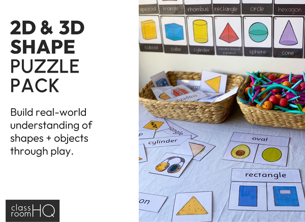 2D & 3D Shape Puzzles | Real World Geometry Centre Activities K-2