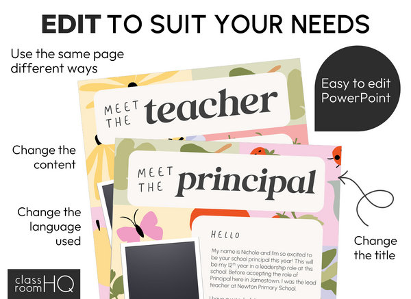 SPRING GARDEN Meet the Teacher Templates