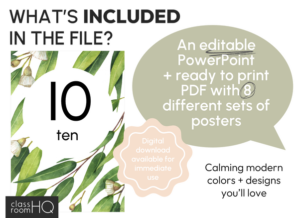 GUM LEAF Number Posters