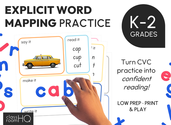 Build, Read & Write CVC Words Mats