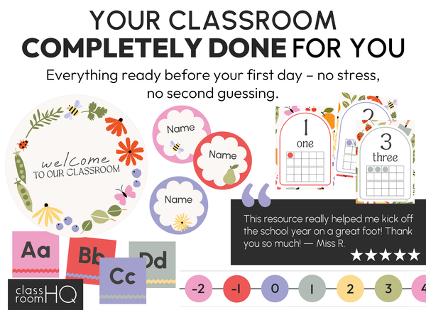 Pastel Garden Complete Classroom Decor Bundle | Editable Setup Kit