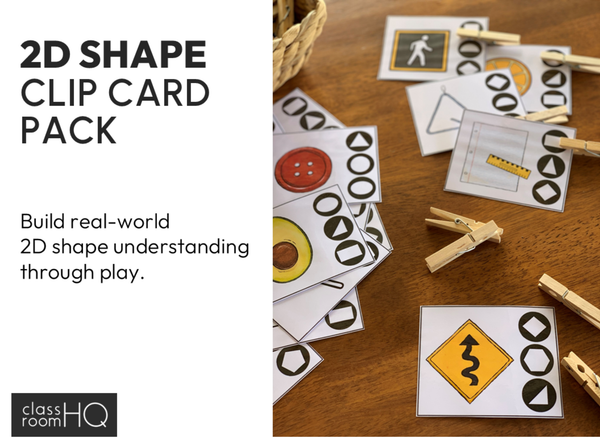 2D Shape Clip Cards | Real-World Geometry Math Centre Activities