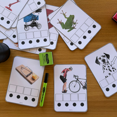 Sound Box Cards CCVC Words + CVCC Words with Non-Fiction Real Life Photos