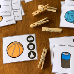 3D Shape Clip Cards | Hands-On Real World Geometry Math Centres for K-2