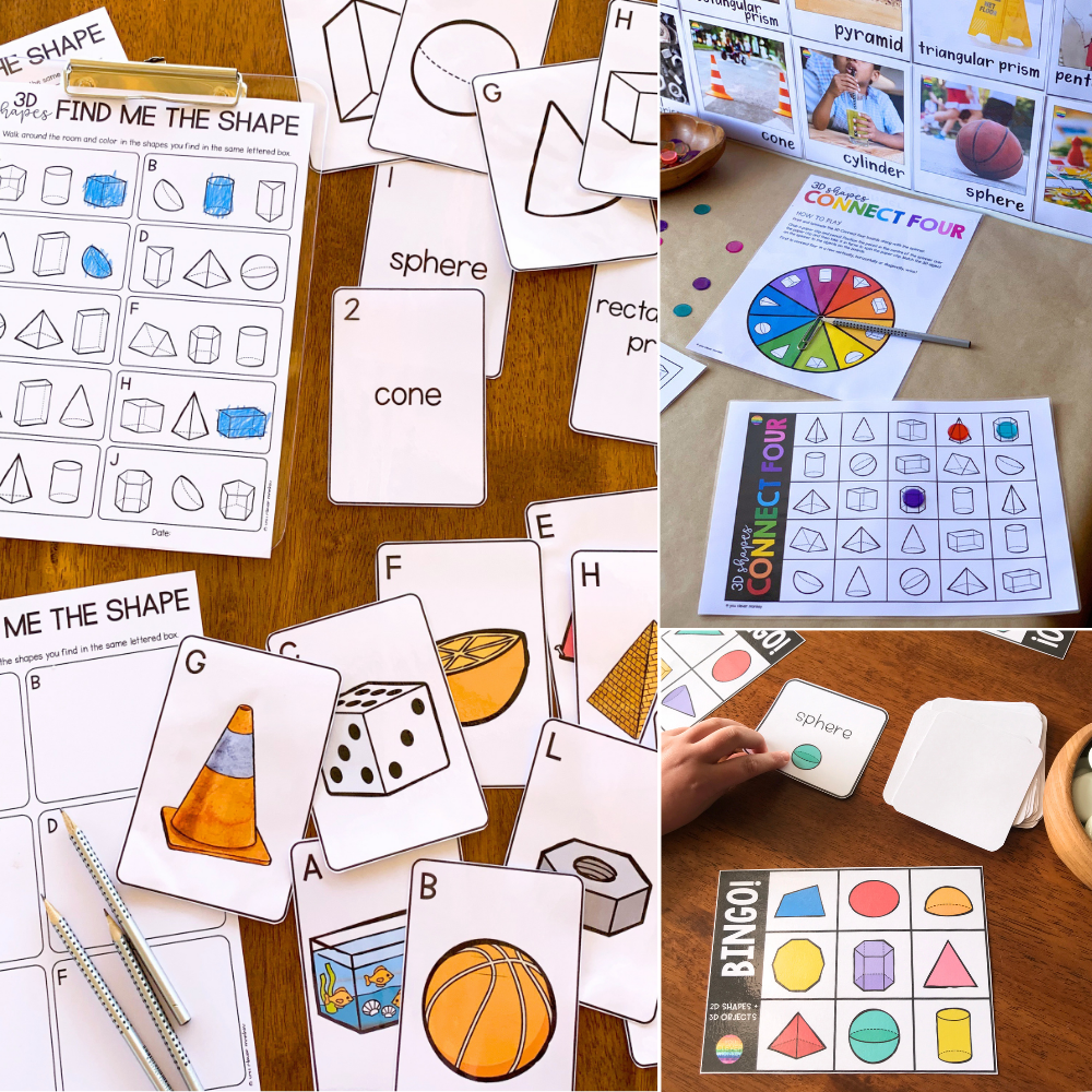 3D Shapes Activities Bundle | Math Centres, Games & Geometry Tasks K-2