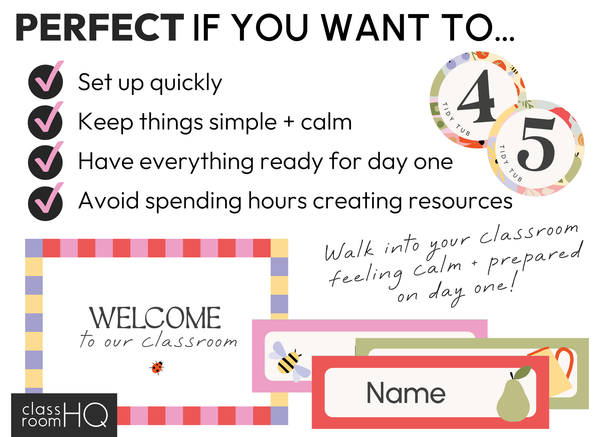Editable Classroom Decor Starter Pack | Modern Pastel SPRING GARDEN Theme