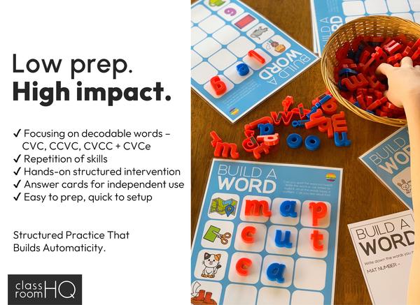 Build A Word CVC CVCC CCVC CVCe Pack