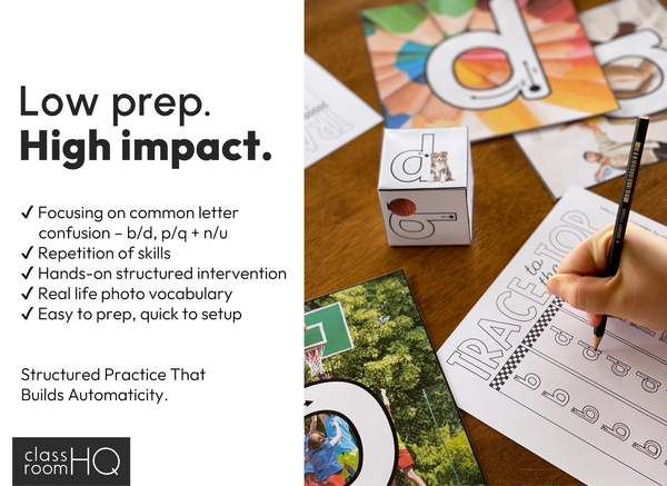 Letter Reversals BUNDLE - b + d, p + q and n + u Letter Confusion Resources
