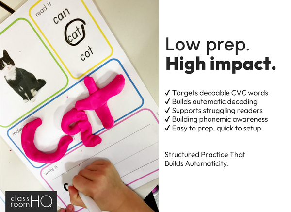 Build, Read & Write CVC Words Mats