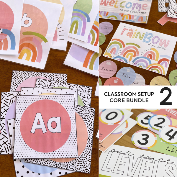 OVER THE RAINBOW Classroom Decor - Core Classroom Setup Bundle