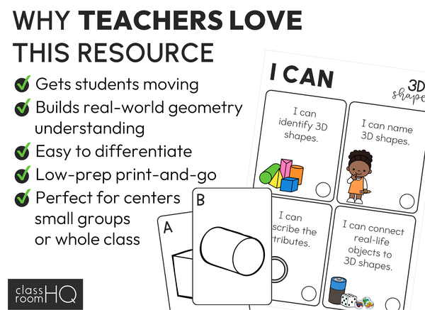 3D Shape Write The Room Activity