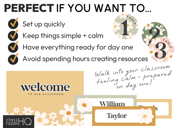 HAZY DAISY Classroom Decor Starter Pack