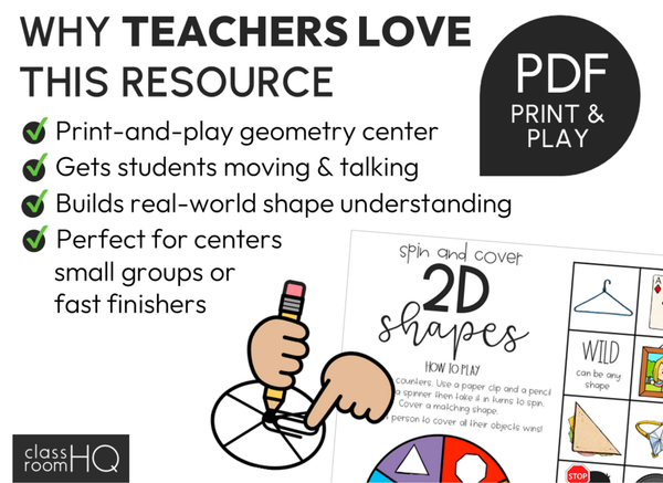 2D Shape Spin & Cover Mats | Real-World Geometry Math Centre K-2