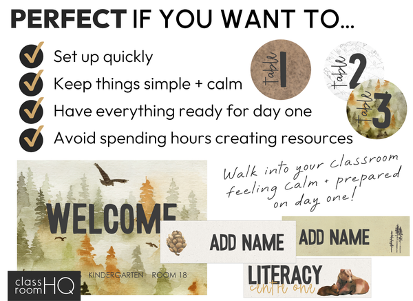 INTO THE WOODS Classroom Decor - Starter Pack