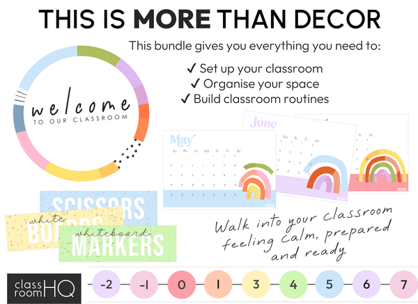 OVER THE RAINBOW Classroom Decor - Core Classroom Setup Bundle