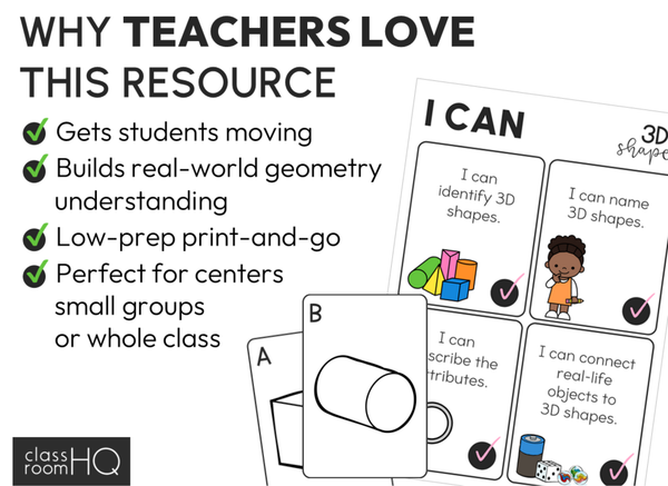3D Shapes Activities Bundle | Math Centres, Games & Geometry Tasks K-2