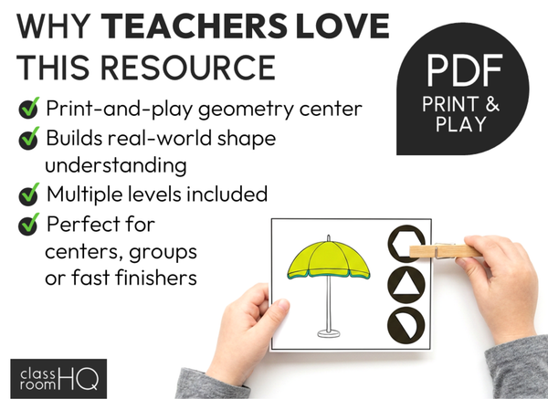 2D Shape Clip Cards | Real-World Geometry Math Centre Activities