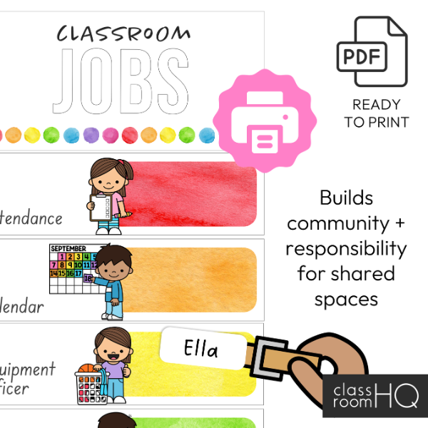 WATERCOLOUR PAINT Classroom Jobs