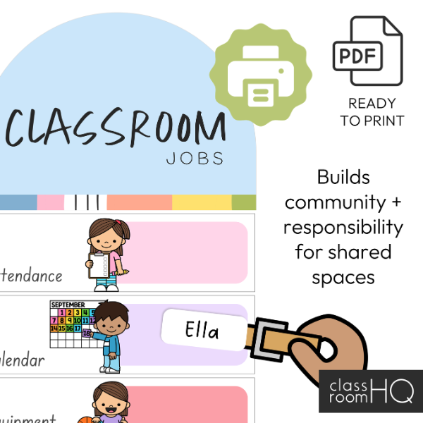 OVER THE RAINBOW Classroom Jobs