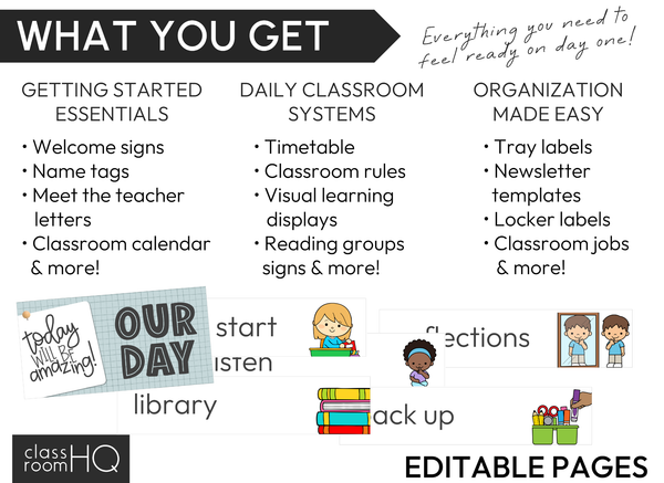 Modern Safari Classroom Decor Starter Pack | Neutral Editable Theme | ZOO TALES Collection