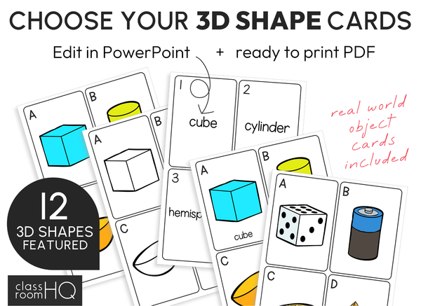 3D Shape Write The Room Activity