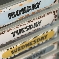 Neutral Safari Trolley Labels | Editable Rolling Cart Organisation | ZOO TALES