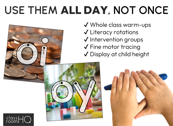 Traceable Digraph Mats | Real Photo Phonics Cards for K–2 Literacy Learning
