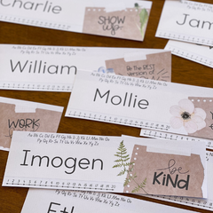 Editable Desk Plates | Student Name Plates Classroom Labels | COTTAGECORE