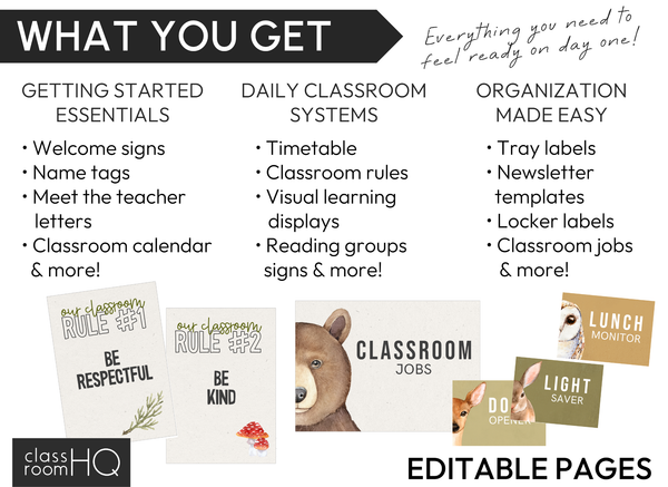 INTO THE WOODS Classroom Decor - Starter Pack