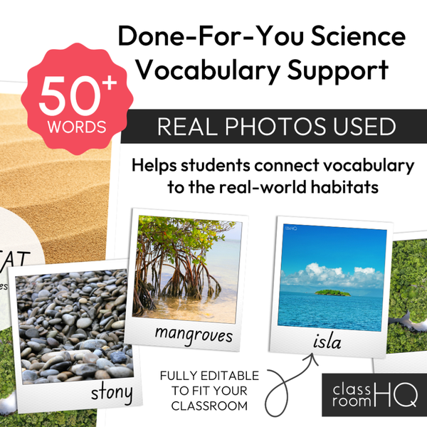 Animal Habitats Poster & Word Wall | Habitat Vocabulary Nonfiction Science K-2