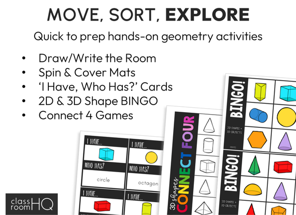3D Shapes Activities Bundle | Math Centres, Games & Geometry Tasks K-2