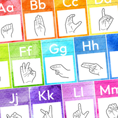 WATERCOLOUR PAINT ASL Alphabet Posters
