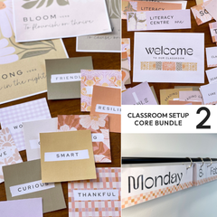 SUNDAZED Classroom Decor - Core Bundle | Boho Retro Classroom Decor