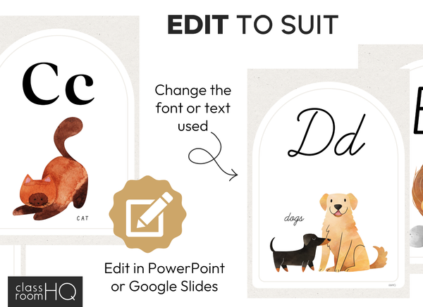 Editable Alphabet Posters | Woodland Forest Theme ABC Classroom Display | INTO THE WOODS