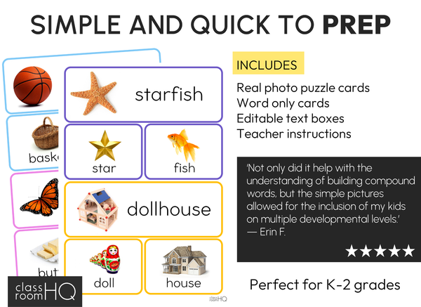 Compound Word Sorting Cards