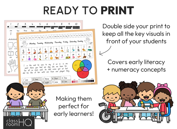 Editable Desk Mats for Classroom | Student Desk Name Plates & Reference Mats | ZOO TALES
