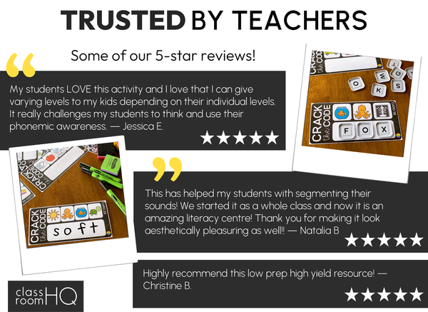 Crack The Code Phonemic Awareness & Blending BUNDLE CVC CCVC CVCC Word Building