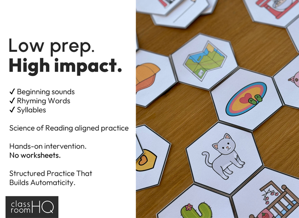 Hexagonal Thinking Cards | Science of Reading Hands-On Early Literacy Word Work