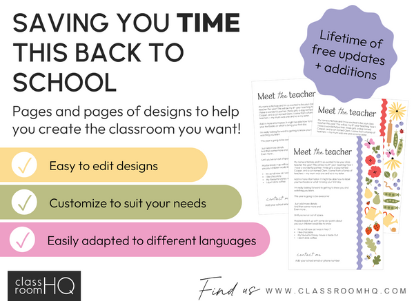 SPRING GARDEN Meet the Teacher Templates