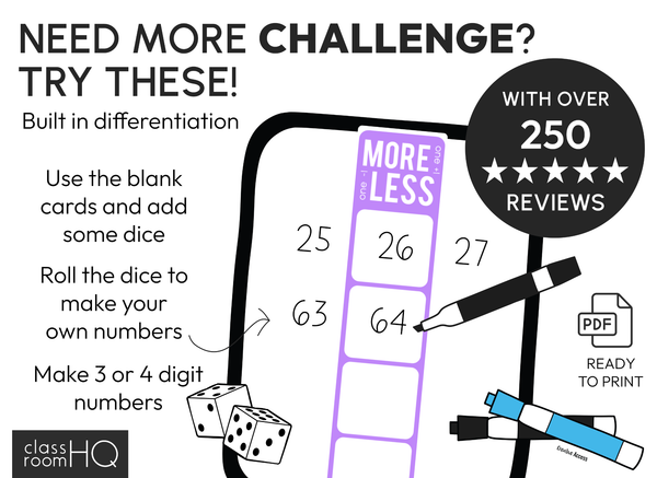 One More, One Less, Ten More, Ten Less Number Task Cards - Number Fluency Math Centre